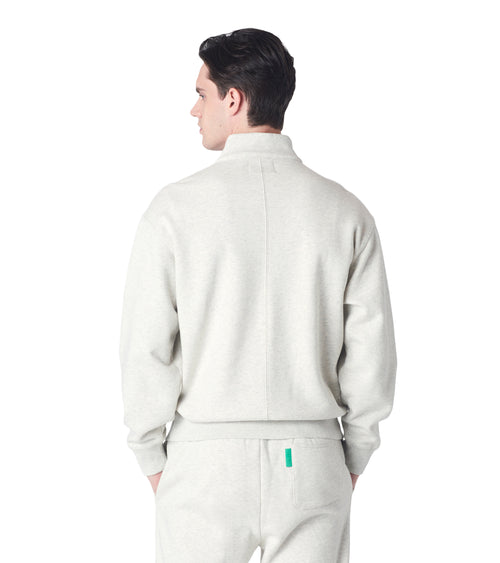 Mens Globe Quarter Zip Pullover Heather Ash | Future Planet