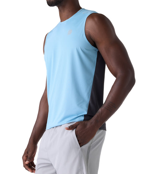 Horizon Performance Muscle Tank Blue / Charcoal | Future Planet