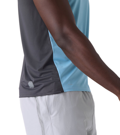 Horizon Performance Muscle Tank Blue / Charcoal | Future Planet