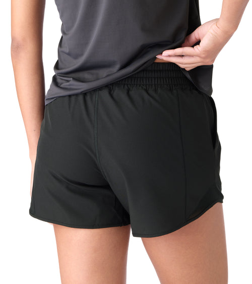 Nova Performance Womens High Waisted Running Shorts Black | Future Planet