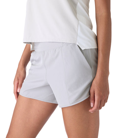 Nova Performance Womens High Waisted Running Shorts Grey | Future Planet