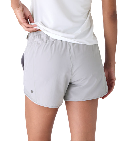 Nova Performance Womens High Waisted Running Shorts Grey | Future Planet