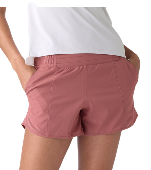 Nova Performance Womens High Waisted Running Shorts Rose Pink | Future Planet