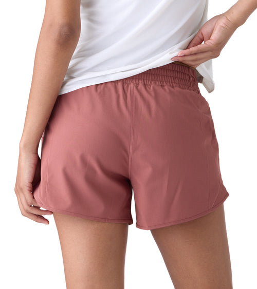 Nova Performance Womens High Waisted Running Shorts Rose Pink | Future Planet