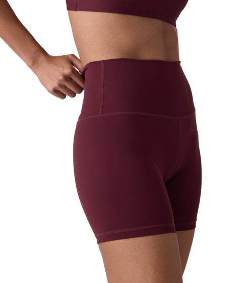Nova Performance Sport Womens Biker Shorts Burgundy | Future Planet