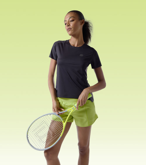 Nova Performance Womens High Waisted Running Shorts Lime Green | Future Planet