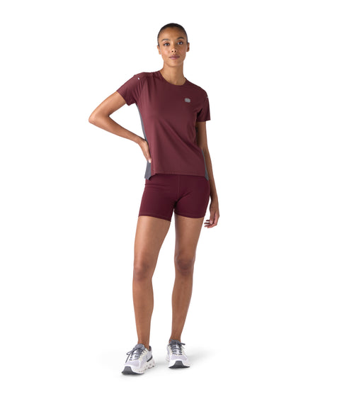 Nova Women's Performance Tee Burgundy / Charcoal | Future Planet