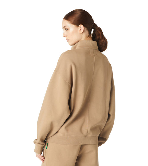 Saturn Womens Quarter Zip Pullover Beige | Future Planet