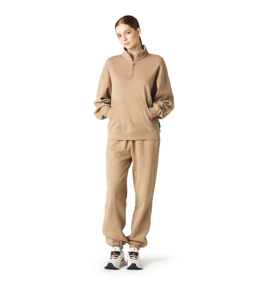 Saturn Womens Quarter Zip Pullover Beige | Future Planet