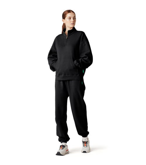 Saturn Women's Quarter Zip Pullover Black | Future Planet