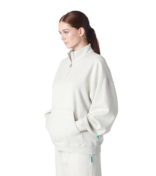 Saturn Women's Quarter Zip Pullover Heather Ash | Future Planet