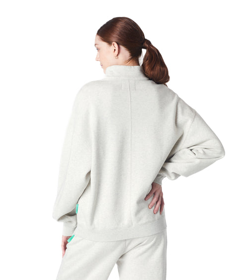 Saturn Women's Quarter Zip Pullover Heather Ash | Future Planet