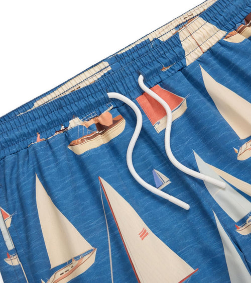 Kids Azure 7 inch Swim Trunks Sailboats | Future Planet
