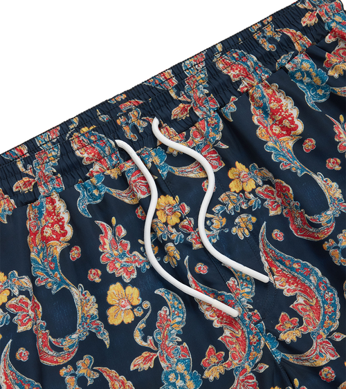 Azure 7 inch Men's Swim Trunks Navy Paisley | Future Planet