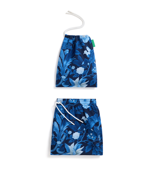 Azure 7 inch Swim Trunks Blue Floral | Future Planet