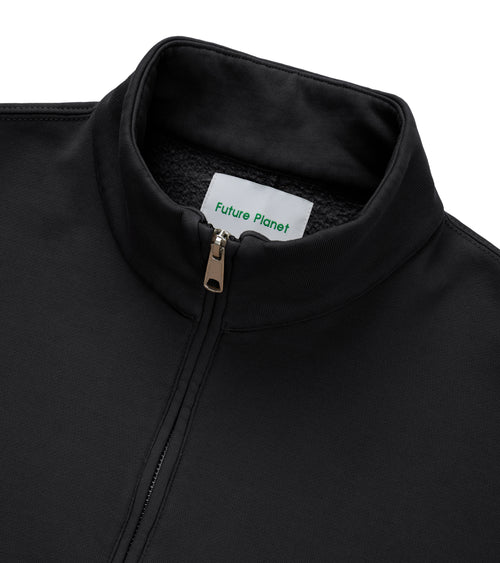 Mens Globe Quarter Zip Pullover Black | Future Planet