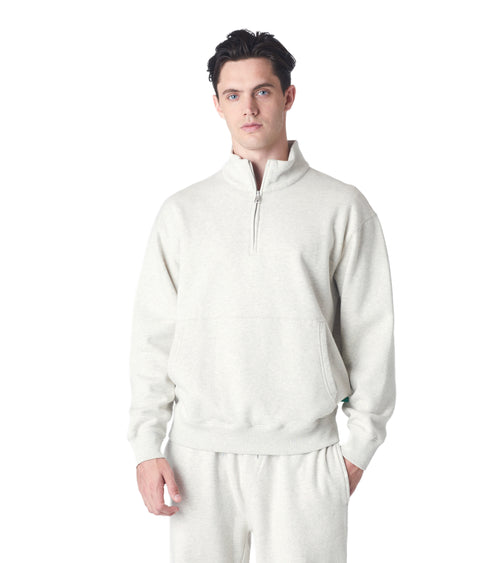 Mens Globe Quarter Zip Pullover Heather Ash | Future Planet