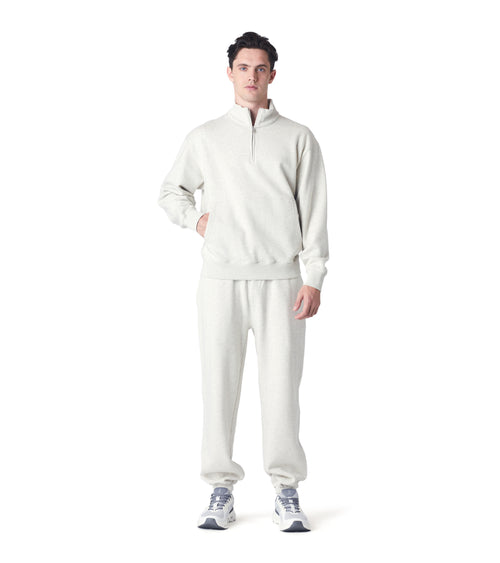 Mens Globe Quarter Zip Pullover Heather Ash | Future Planet