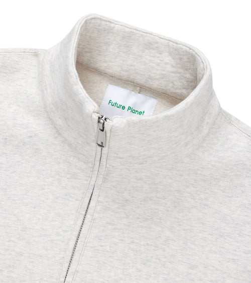 Mens Globe Quarter Zip Pullover Heather Ash | Future Planet