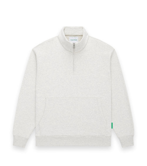 Mens Globe Quarter Zip Pullover Heather Ash | Future Planet