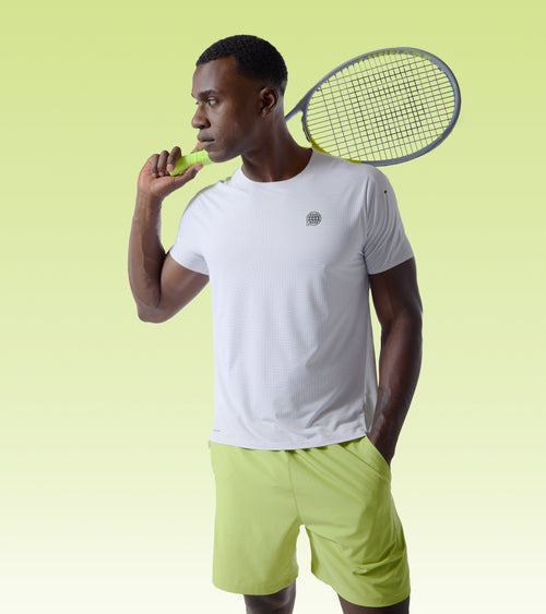 Horizon Performance Mens Gym Tee and Lime Green Shorts | Future Planet