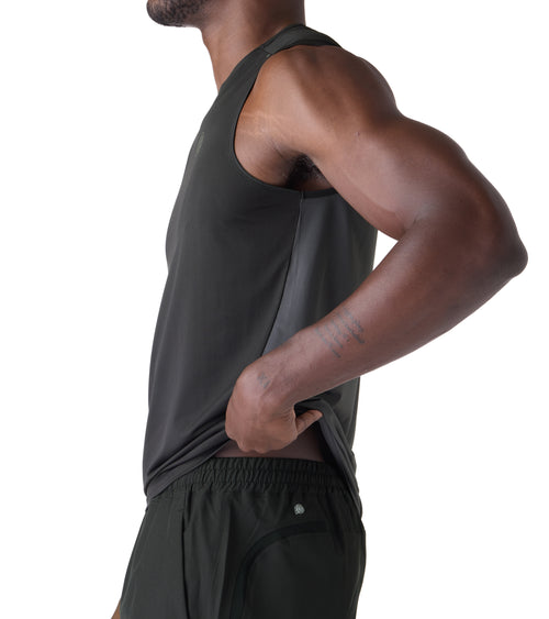 Horizon Performance Mens Muscle Tank Black / Charcoal | Future Planet