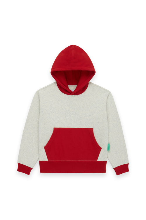 Kid's Jupiter Hoodie Heather Grey / Sailing Red | Future Planet