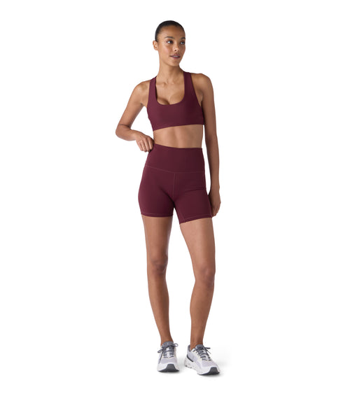 Nova Performance Sport Womens Biker Shorts Burgundy | Future Planet