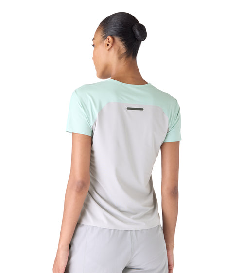 Womens Nova Performance Tee Aloe Green / Grey | Future Planet