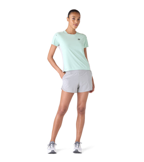 Womens Nova Performance Tee Aloe Green / Grey | Future Planet