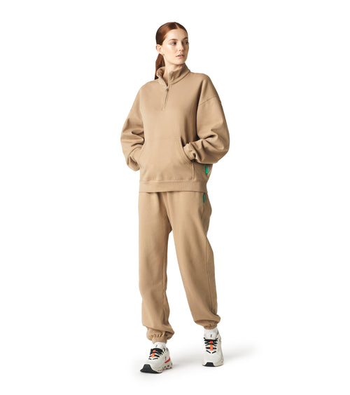 Saturn Womens Quarter Zip Pullover Beige | Future Planet