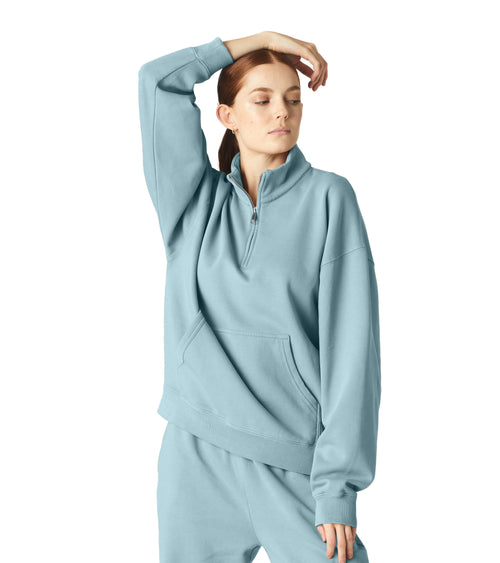 Saturn Women's Quarter Zip Pullover Ice Blue | Future Planet